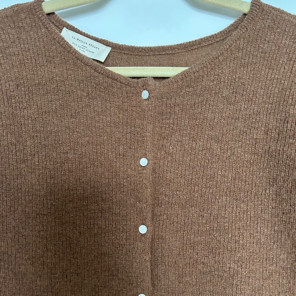 Sezane Gaspard Cardigan Camel XXS - Picture 2 of 8
